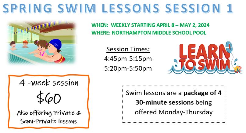 Northampton KIDS Swim Club - Spring Swim Lessons 2024 Session 1